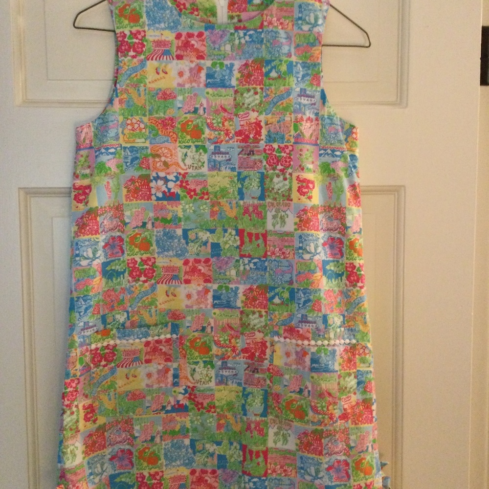 Excellent used condition girls Lilly pulitzer state of mind shift dress size 14